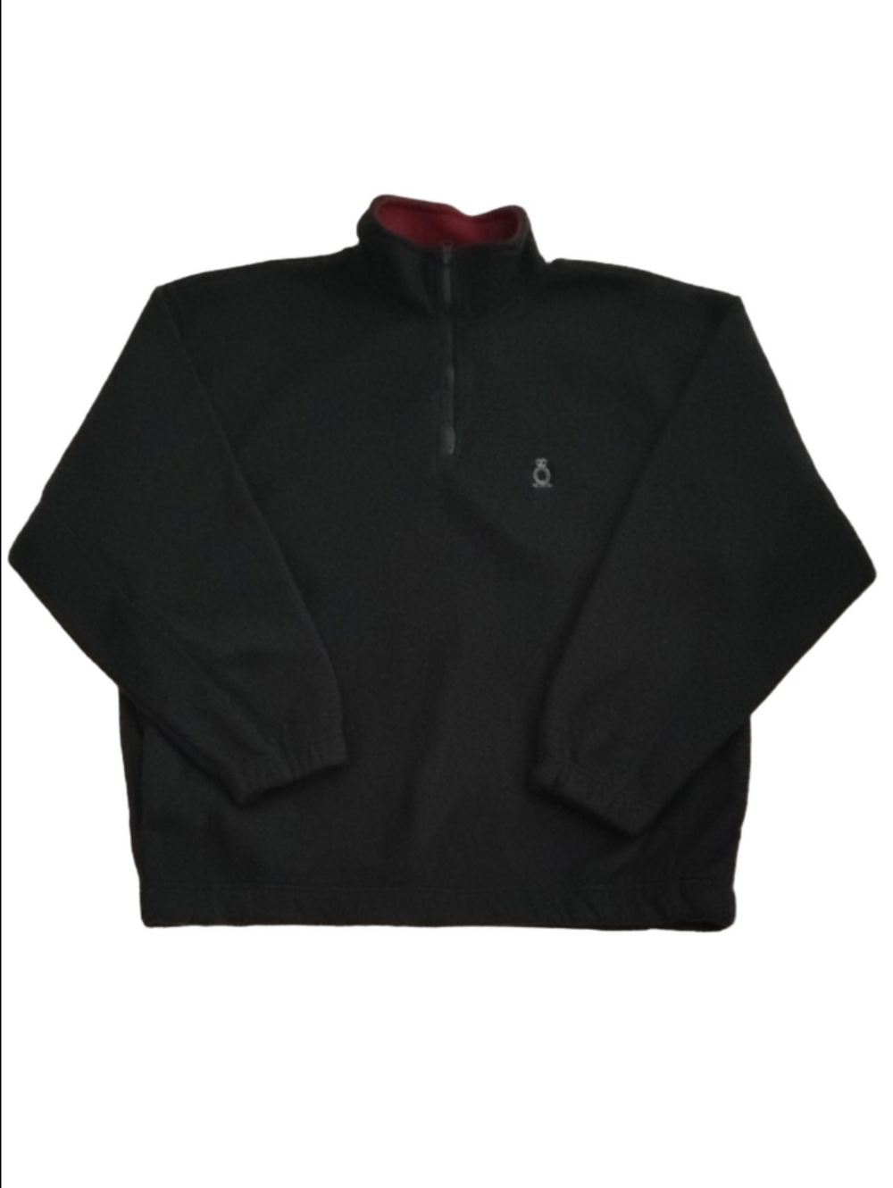 Bugle Boy Green Quarter-Zip Fleece Jacket with Red Collar